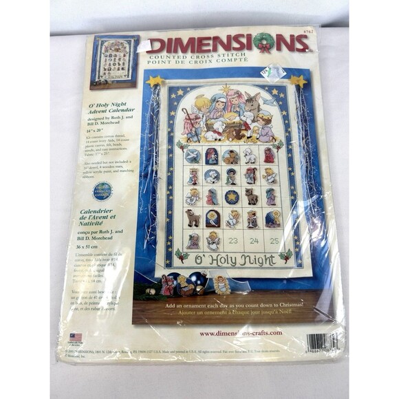 Dimensions Advent Calendar Counted Cross Stitch Kit O Holy Night 8762 Nativity - Picture 1 of 3